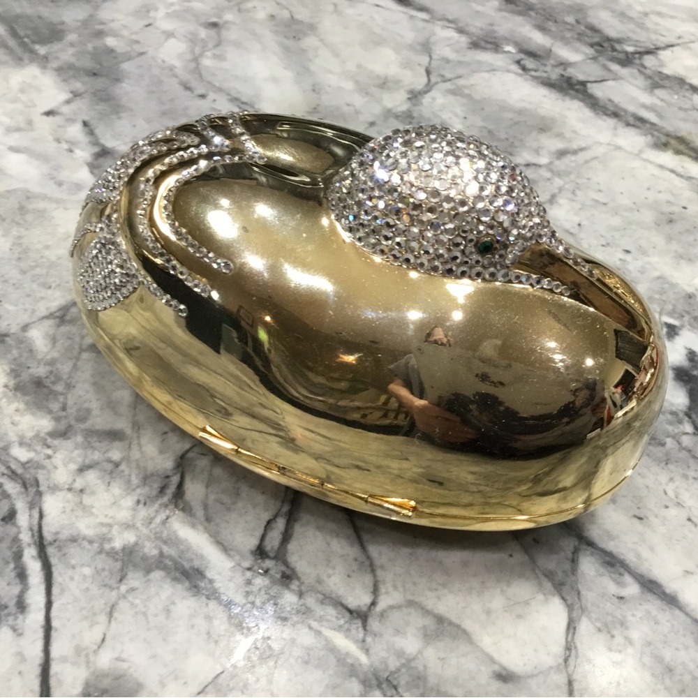 Gorgeous Judith Leiber Vintage Duck Crystals Minaudiere w Accessories!